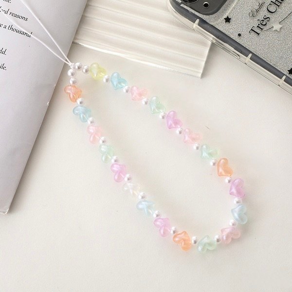Phone Charm | Pastel Rainbow Jelly Heart