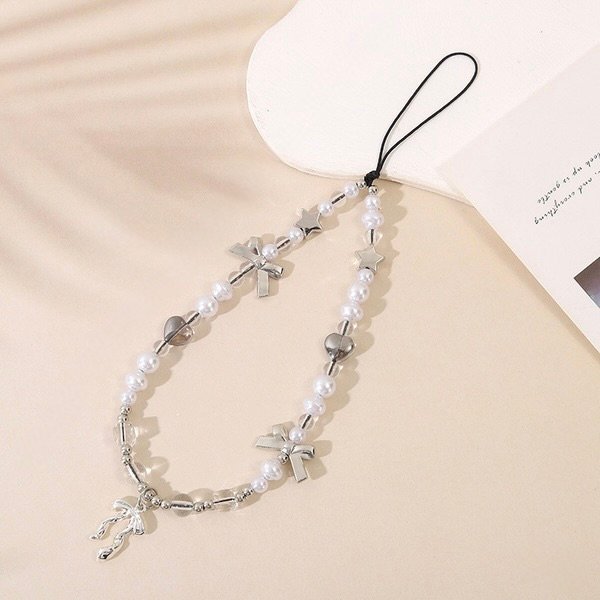 Phone Charm | Silver Coquette Bow